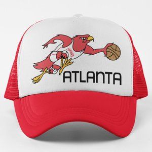 NEW Atlanta Hawks 1969 Retro Foam Trucker Mesh Snapback Hat 2TONE RED